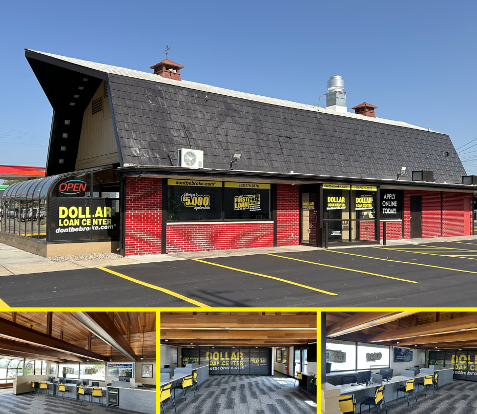 Exterior and interior pictures of Dollar Loan Center - Racine